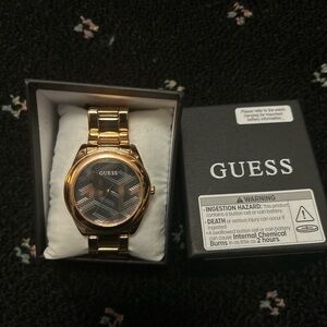 Guess Gold and Black Men's Watch